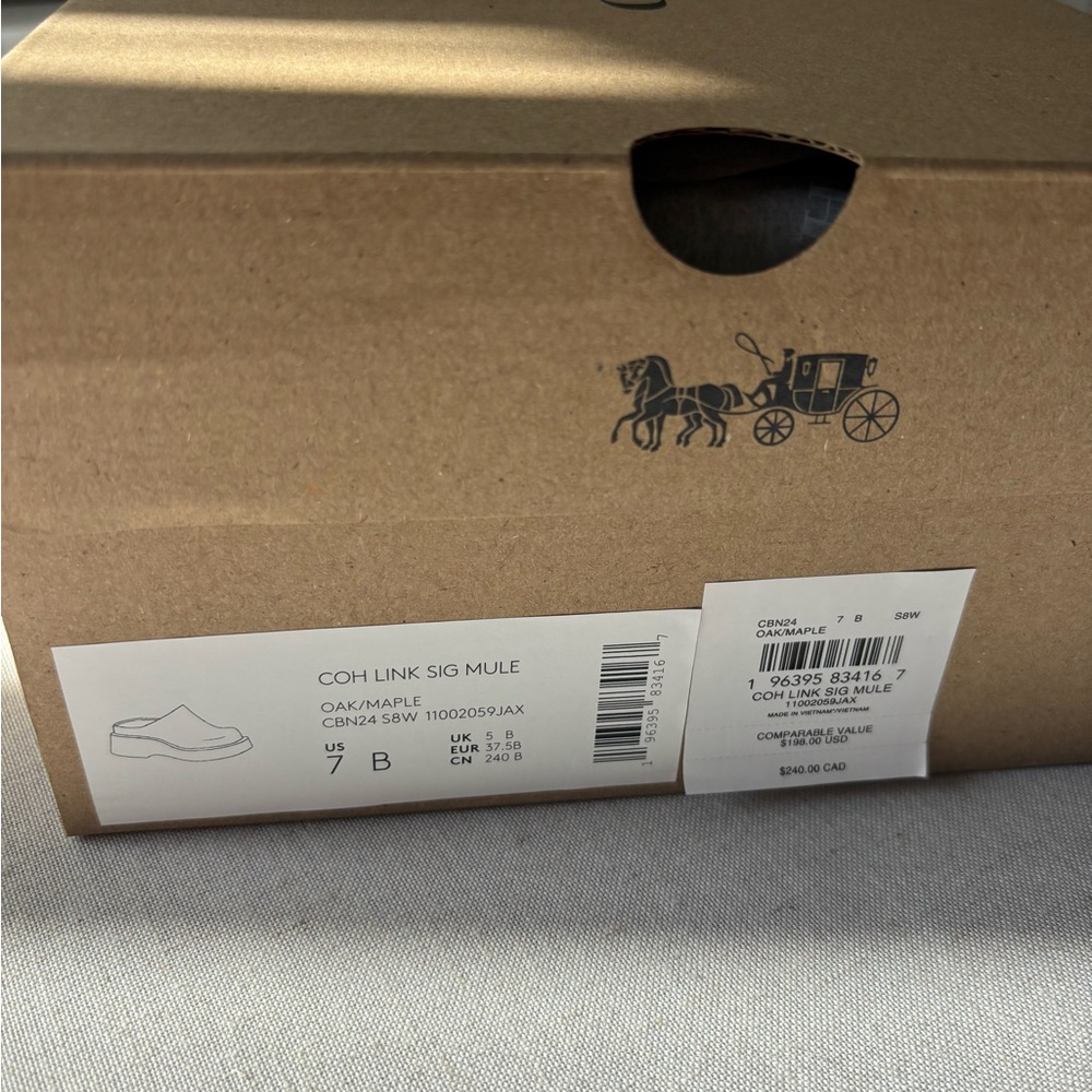 New Coach Link Mule Signature Jacquard Oak Maple Slip-On Size 7 | Chic Casual - Picture 7 of 9